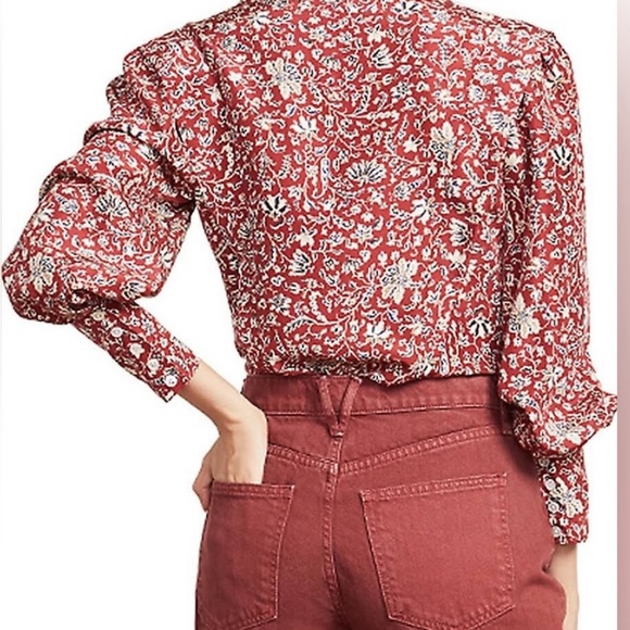 Veronica Beard 100% Silk Size 2 red blouse - Picture 4 of 7